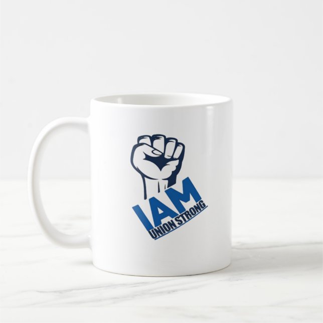 Ich bin Gewerkschaft stark - Arbeitstag Kaffeetasse (Links)