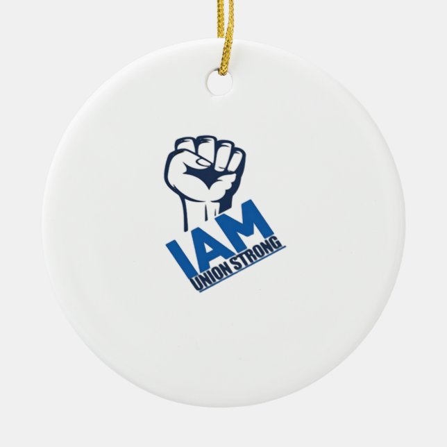 Ich bin Gewerkschaft stark - Arbeitstag Keramik Ornament (Vorne)