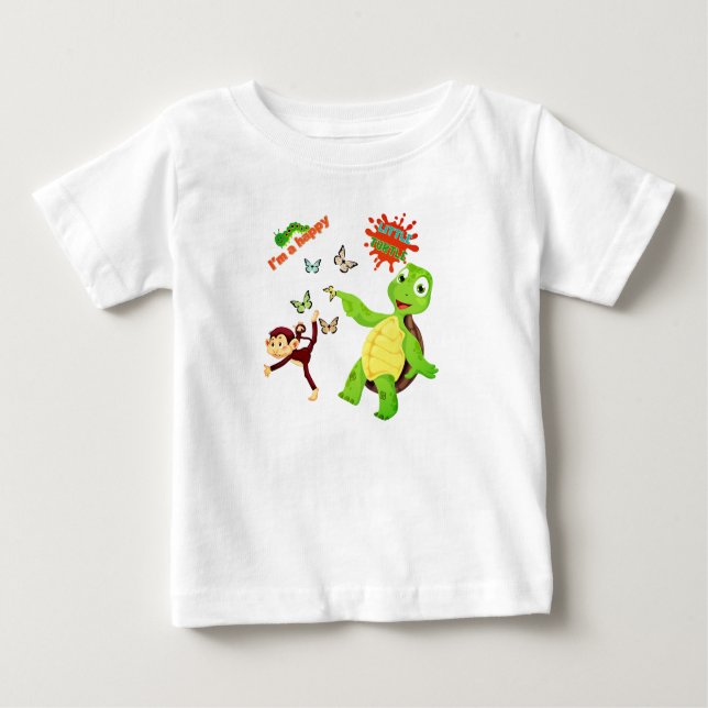 Ich bin glücklich baby t-shirt (Vorderseite)