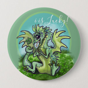 Ich bin glücklich! Lil' Dragon-Kleeblatt Button