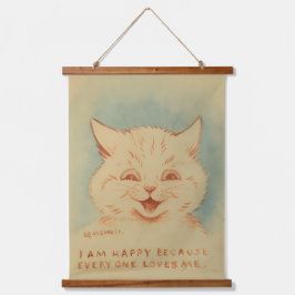 Ich bin glücklich, weil alle mich Liebe (Louis Wai Wandteppich Mit Holzrahmen