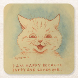 Ich bin glücklich, weil alle mich Lieben (glücklic Rechteckiger Pappuntersetzer