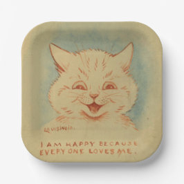 Ich bin glücklich, weil alle mich Lieben (lächelnd Pappteller