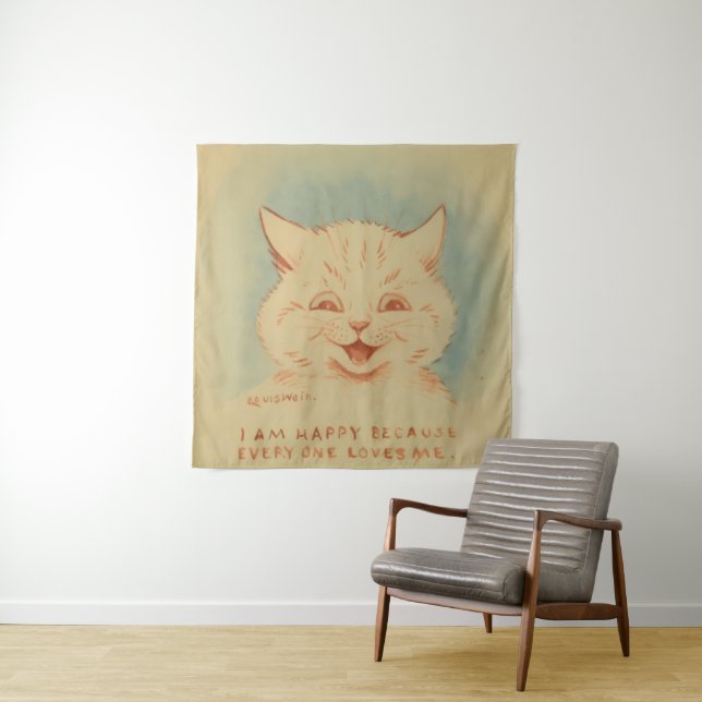 Ich bin glücklich, weil alle mich Lieben (Niedlich Wandteppich (Beispiel)