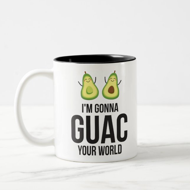 Ich bin Gonna Guac Deine Welt Funny Guacamole Avoc Zweifarbige Tasse (Links)