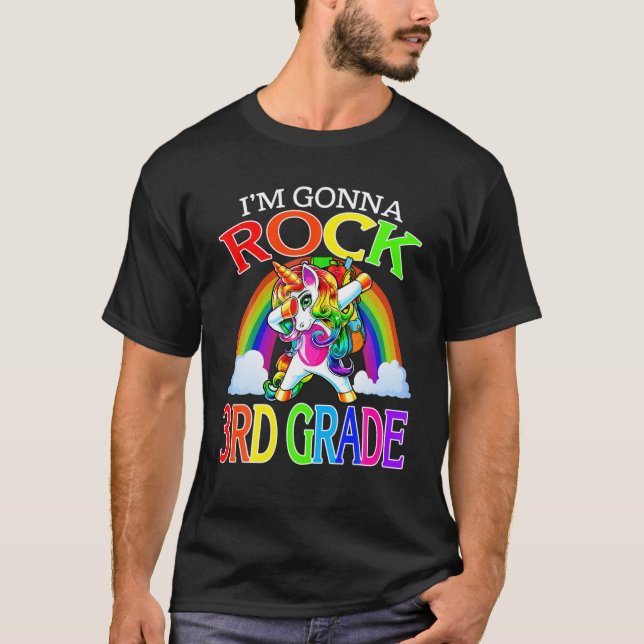 Ich bin Gonna Rock 3D Grade Unicorn Regenbogen Zur T-Shirt (Vorderseite)