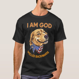 Ich bin Gott geschrieben rückwärts Lächeln gelbes T-Shirt