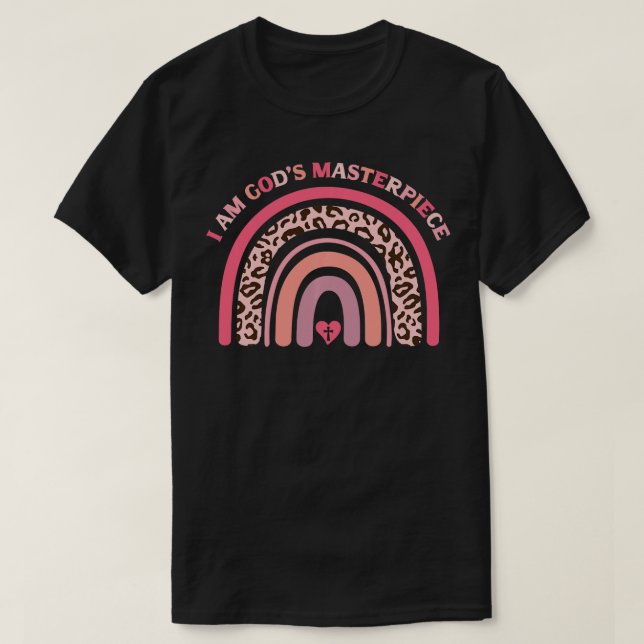 Ich bin Götter Meisterwerk Bibel Verse Scripting J T-Shirt (Design vorne)