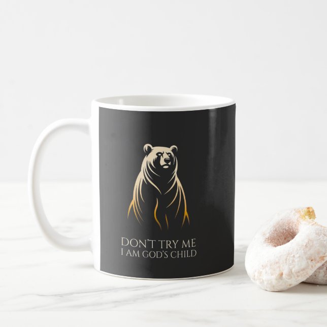 Ich bin Gottes Kind Bär Grafik Kaffeetasse (Mit Donut)