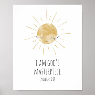 Ich bin Gottes Meisterwerk-Bibelverse-Poster Poster