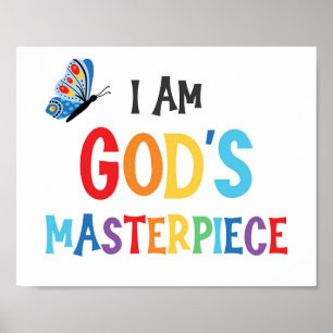 Ich bin Gottes Meisterwerk Kids Bible Verse Poster