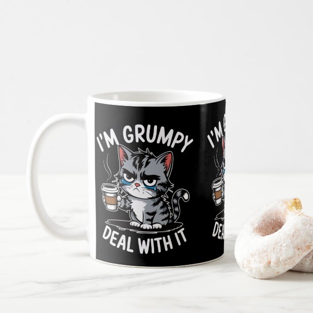 Ich bin grauenhaft damit umzugehen Katzenbesitzer  Kaffeetasse (Mit Donut)