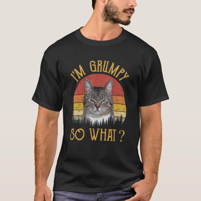 Ich bin Grumpy also, was Meme Angry Kitty Kitten F T-Shirt (Vorderseite)