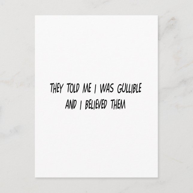 Ich bin Gullible Postkarte (Vorderseite)