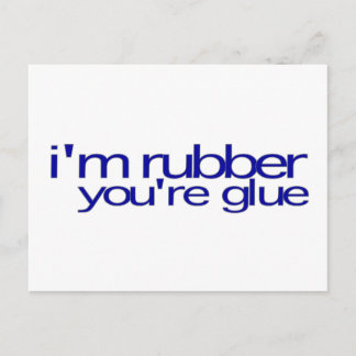 Ich bin Gummi, du bist Kleber Postkarte
