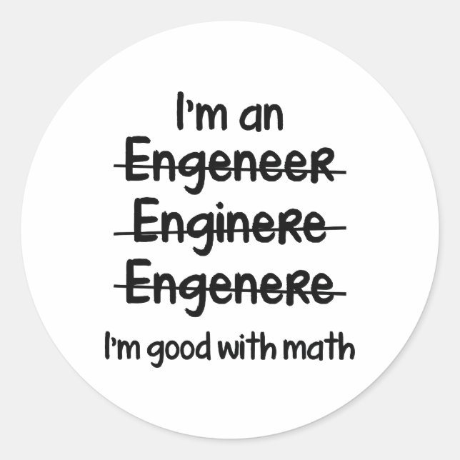 Ich bin gut mit Mathe Runder Aufkleber (Vorderseite)