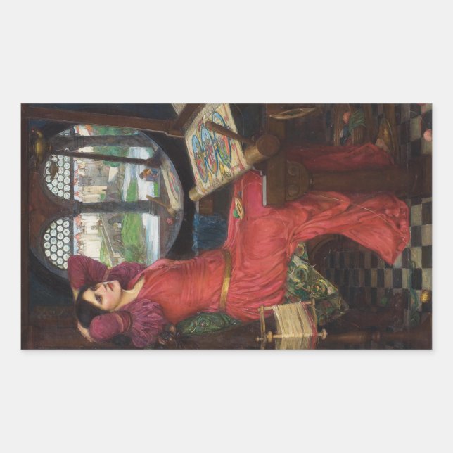 Ich bin halb krank von Schatten - John Waterhouse Rechteckiger Aufkleber (Vorderseite)