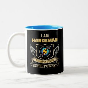 Ich bin HARDEMAN Was ist dein Superhelden Kraft Zweifarbige Tasse
