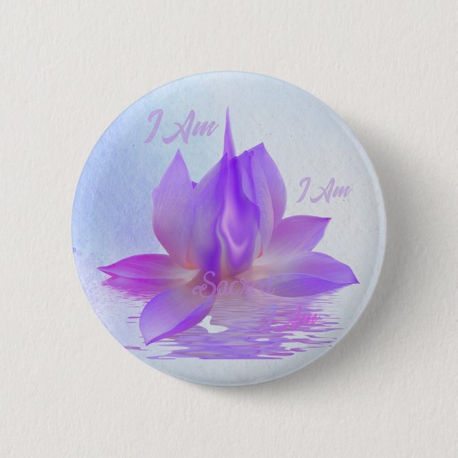 Ich bin Heiliger Violetter Flammen-Lotus Button (Vorderseite)