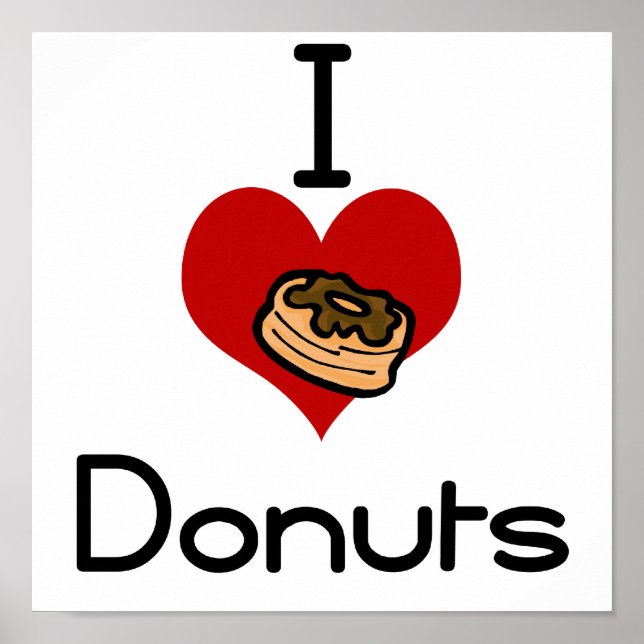 Ich bin herzlich Liebe Donut Poster (Vorne)