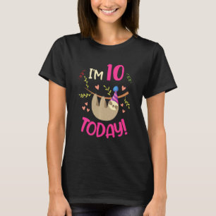 Ich bin heute 10 Kindergeburtstag für Sloth Lover T-Shirt