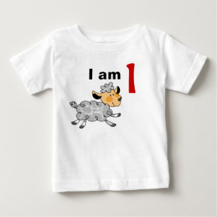 Ich bin heute 1 Jahr alt (niedliches Lamm) Baby T-shirt