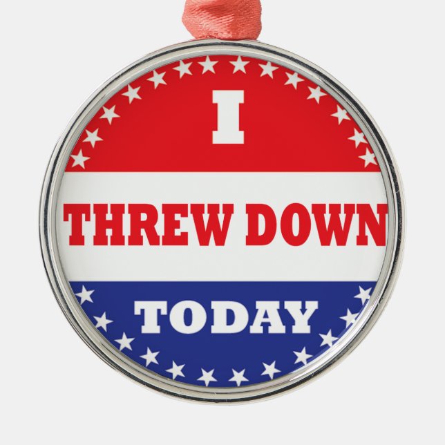 Ich bin heute abgestürzt ornament aus metall (Vorne)