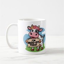 Ich bin heute Moo-dy Niedliche Kaffee-Tasse für ti