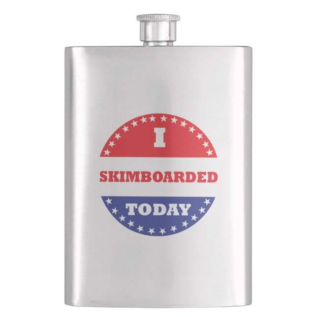 Ich bin heute Skimboard gefahren Flachmann (Vorderseite)