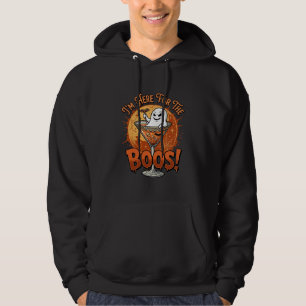 Ich bin hier Boos Halloween-Geist trinkt Spinnenne Hoodie