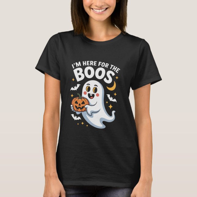 Ich bin hier für das Boos - Funny Halloween Design T-Shirt (Vorderseite)