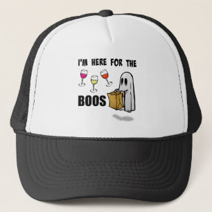 Ich bin hier für das Boos Funny Halloween Ghost Truckerkappe
