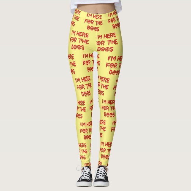Ich bin hier für das BOOS (rote Version) Leggings (Vorderseite)
