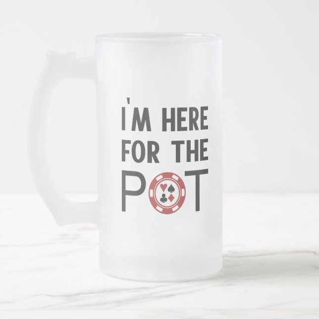 Ich bin hier für das Pot Funny Poker Chip Casino Mattglas Bierglas (Links)