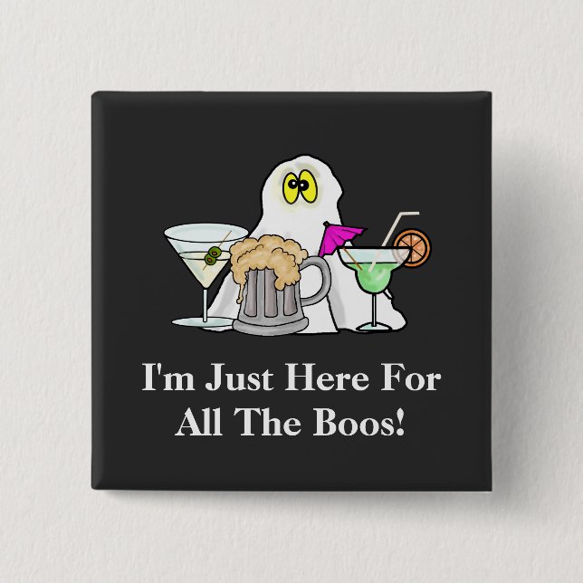 Ich bin hier für den Boos Halloween Ghost Button (Vorderseite)