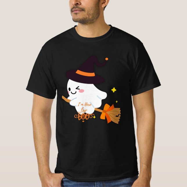 Ich bin hier für den Boos Happy Halloween T - Shir T-Shirt (Vorderseite)