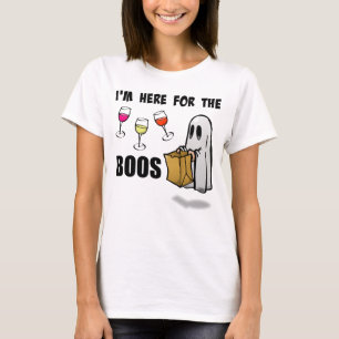 Ich bin hier für den Boos-lustigen Halloween-Geist T-Shirt