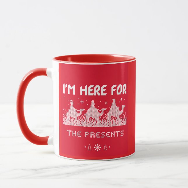 Ich bin hier für die Geschenke Tasse (Links)