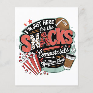 Ich bin hier für Snacks Werbespots und Halbzeit Flyer