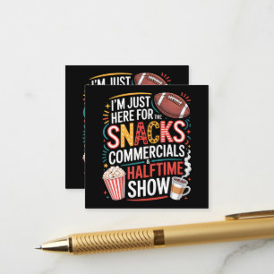 ICH BIN HIER FÜR SNACKS WERBUNG UND HALBZEIT BEGLEITKARTE