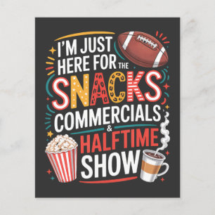 ICH BIN HIER FÜR SNACKS WERBUNG UND HALBZEIT FLYER