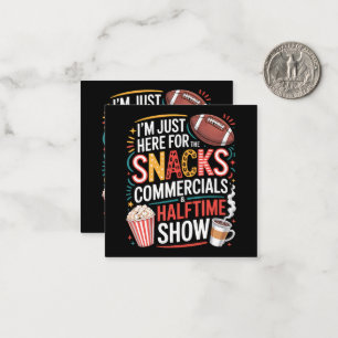 ICH BIN HIER FÜR SNACKS WERBUNG UND HALBZEIT MITTEILUNGSKARTE
