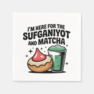 Ich bin hier für Sufganiyot und Matcha Hanukkah Ju Serviette