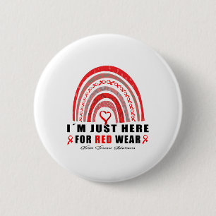 Ich bin hier nur wegen 'Red Wear' Regenbogenherzkr Button