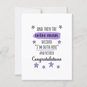 "Ich bin hier raus" Lustiger Ruhestand Postkarte