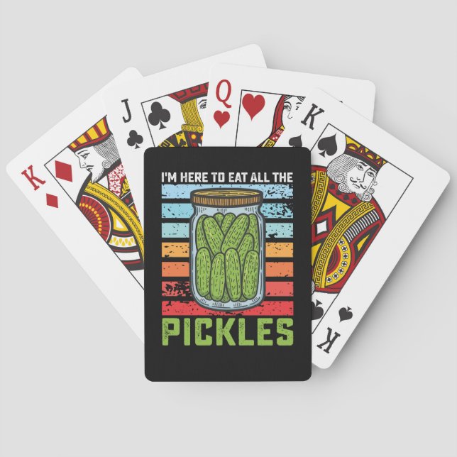 Ich bin hier, um alle Pickles Vintag zu essen Spielkarten (Rückseite)
