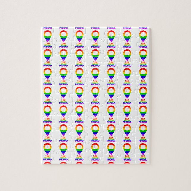 Ich bin hier und bin stolz auf LGBT Puzzle (Vertikal)