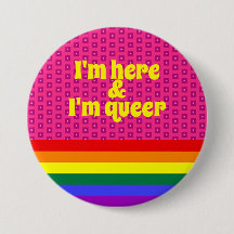 Ich bin hier und ich bin Que LGBT-Regenbogenflagge