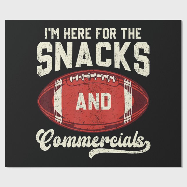 Ich bin hier wegen der Snacks und der Werbespots F Geschenkpapier (Flach)