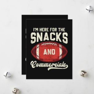 Ich bin hier wegen der Snacks und Werbespots Footb Feiertagskarte